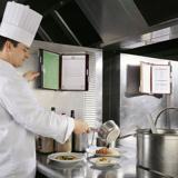 Tarifold Stainless Steel Antimicrobial Wall Mount Reference & Display System – 10 Black Pockets, Letter-Size