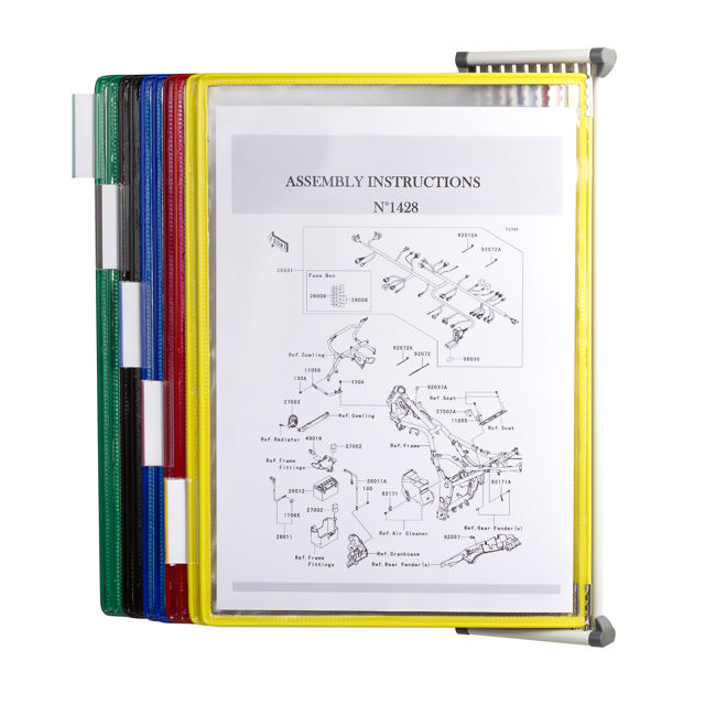 Tarifold Antimicrobial Wall Mount Reference & Display System – 10 Assorted Pockets, Letter-Size